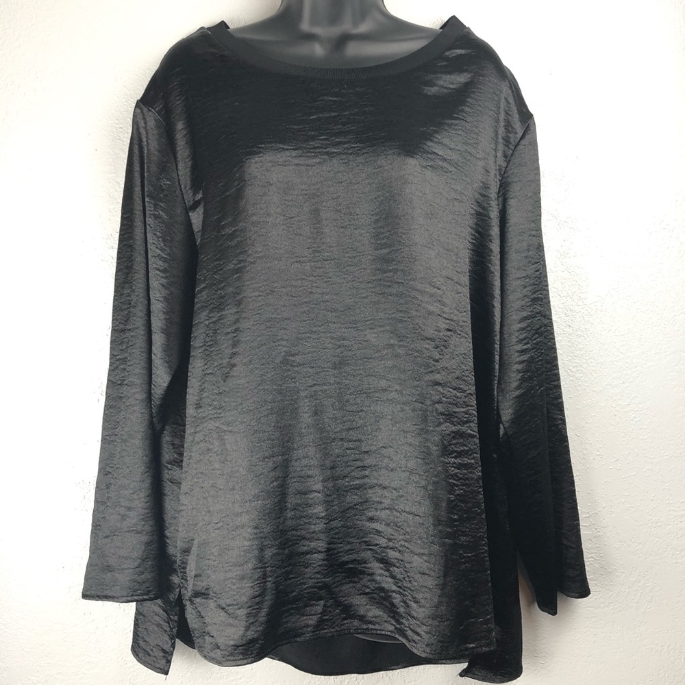 LIBBY EDELMAN long sleeve black blouse Sz …